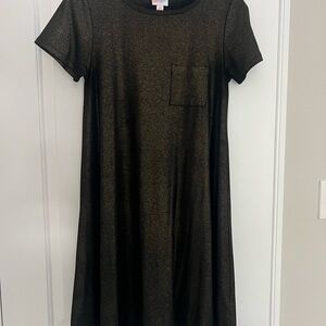 LuLaRoe Black and Gold Shimmer Dress